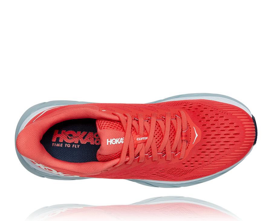 Hoka One One Løbesko Dame - Clifton 7 - Rød/Hvide - 091864LIP